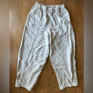 Aerie Seams Right Barrel Leg Sweatpant in Heather Gray